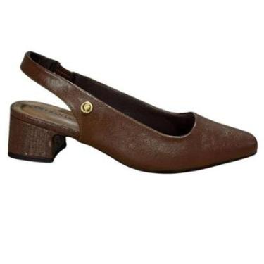 Imagem de Sapato ComfortFlex Slingback Feminino - Marrom-Feminino