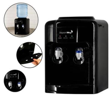 Imagem de Bebedouro Refrigerado Agua Gelada Normal Garrafão 220v Preto - Importw