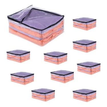 Imagem de 10 Saco Organizador Closet Edredon Cobertor C/ Ziper Preto 1 - Congrat