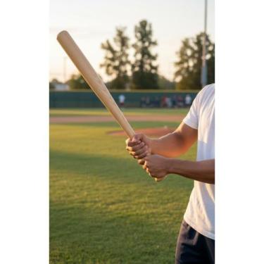 Imagem de Taco Beisebol Madeira Maciça 70cm Resistente - Congratulations Store