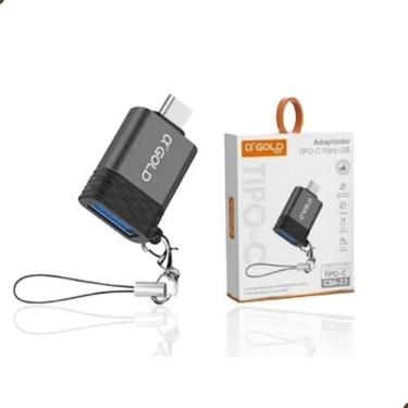 Imagem de Adaptador Conversor OTG Tipo C Macho USB Fêmea Plug Dados - A Gold