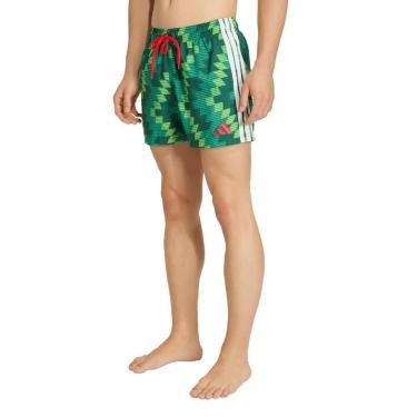 Imagem de Shorts Adidas De Natação Com Estampa Inspirada No Futebol E Costuras De 5 Polegadas-Mas...