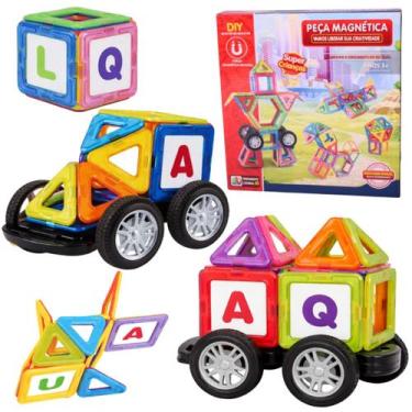 Imagem de Kit Construção Magnético 66 Peças Brinquedo Educativo - Amana Store