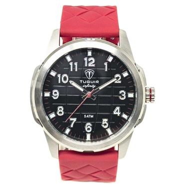 Imagem de Relógio Masculino de Aço Tuguir Analógico Infinity 23-2236 Prata e Vermelho-Masculino