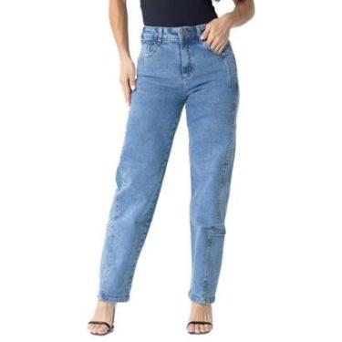 Imagem de Calça Jeans Sawary Barrel - 282878 - Azul 46-Feminino