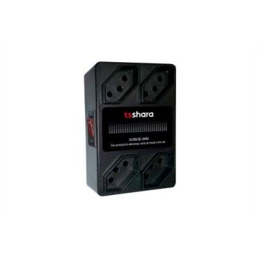 Imagem de Filtro de Linha TS Shara, Protetor, 10A, Bivolt, 4 Tomadas, Antiraio -