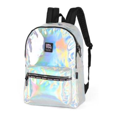 Imagem de Mochila up4you larissa manoela holográfica prata lançamento 2025 - LUX
