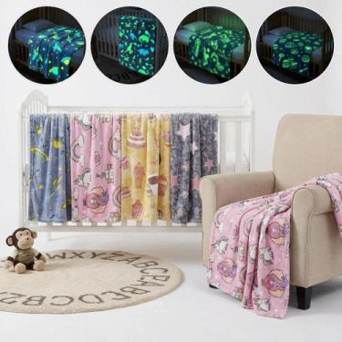 Imagem de Manta Cobertor De Bebê Estampada Brilha No Escuro Infantil Cobertinha 