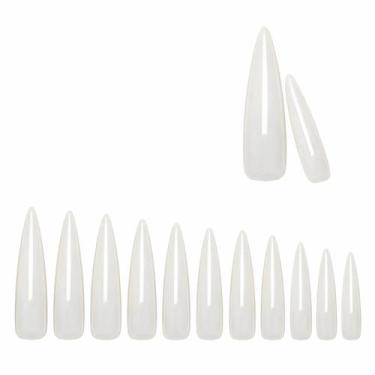 Imagem de Cartela 480 Unhas Postiça Stiletto Natural Profissional - GP6