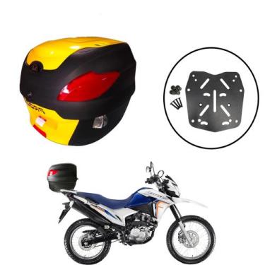 Imagem de Baú 41 Litros Awa Proos + Suporte de Baú Superior Bros 150/160 2015 em
