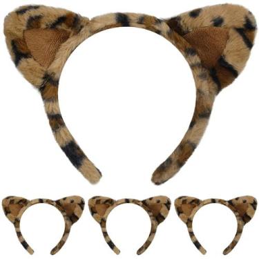 Imagem de Bandana Beviliu Leopard Cheetah Ears para mulheres, pacote com 4
