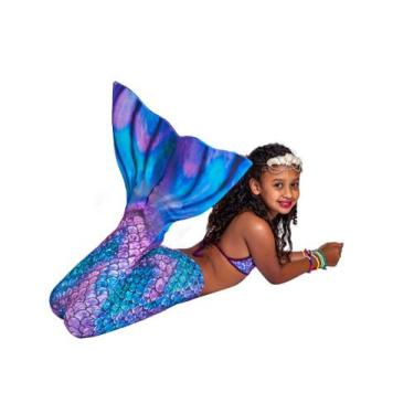 Imagem de Cauda De Sereia Infantil + Nadadeira + Biquíni Completo - Pronta Entre