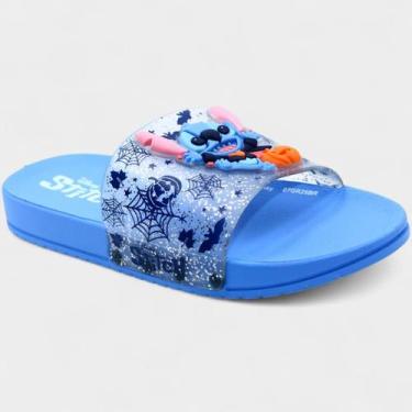 Imagem de Chinelo Infantil Stitch Grendene Kids Glitter - Azul, 32/33
