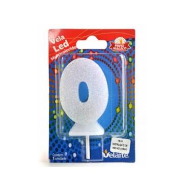 Imagem de Vela Aniv 0 Led Branca Velarte, Unico, Unico