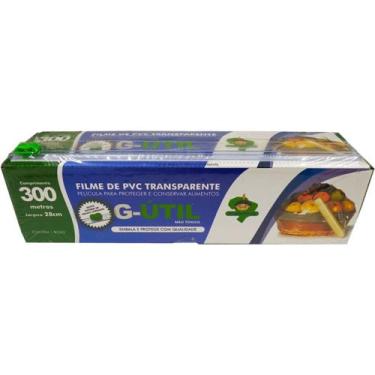 Imagem de Rolo Bobina Plastico De Filme Pvc 28 Cm X 300 Mts Com Trilho Guarufilm