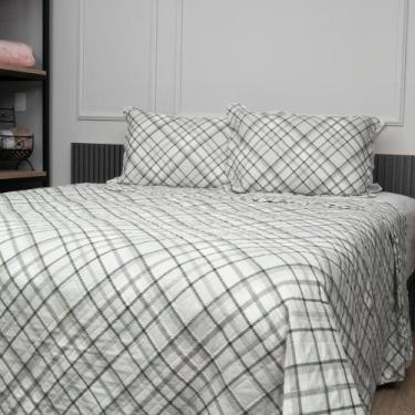 Imagem de Kit Cobre-Leito Solteiro 2 peças Microfibra Casual Oxford - Appel