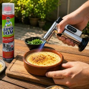 Imagem de Kit Isqueiro Profissional Maçarico Culinário Refil Gás 250ml - Genéric