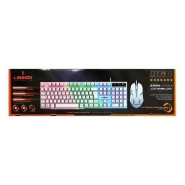 Imagem de Kit Teclado E Mouse Gamer Led Anti-ghosting Branco LEY-2073 - LEHMOX