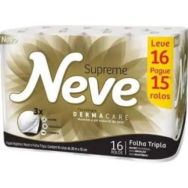 Imagem de Papel Higiênico Neutro Folha Tripla Neve 16 Rolos
