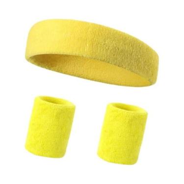 Imagem de Conjunto De Faixas De Cabeça E Pulseiras Elásticas Para Esportes Mascu