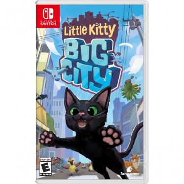Imagem de Jogo Fangamer Little Kitty e Big City para Nintendo Switch com Personalização de Chapéus e Exploração em Mundo Aberto