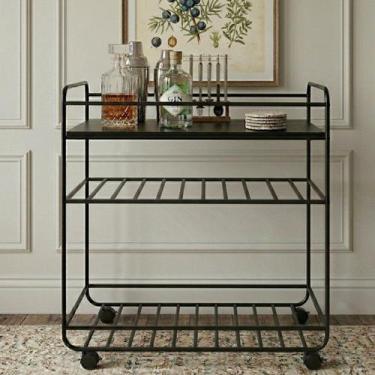 Imagem de Carrinho Bar Buffet em Metal Design Moderno para Sala e Área Gourmet N