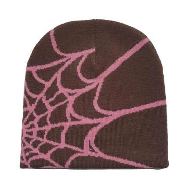 Imagem de Gorro De Malha Unissex Y2K Com Teia De Aranha, Para Quatro Estações, E