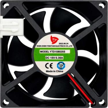 Imagem de Ventoinha YTD158025S15V 0.35A 5.25W 2 Fios 2P 80X80X25MM A1 - Ying Tia