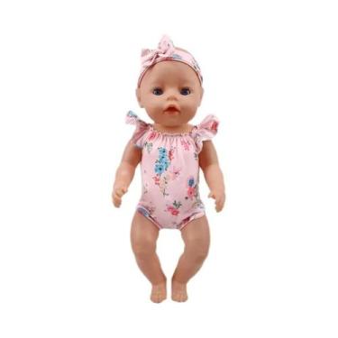 Imagem de Boneca Bebê De 43CM, Boneca Americana De 18 Polegadas, Roupa De Banho 