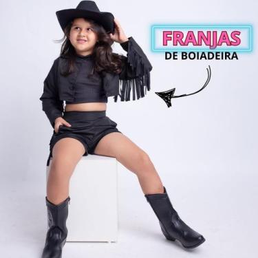 Imagem de Conjunto Boiadeira Ana Castela Infantil Country com franja tamanho 4 a
