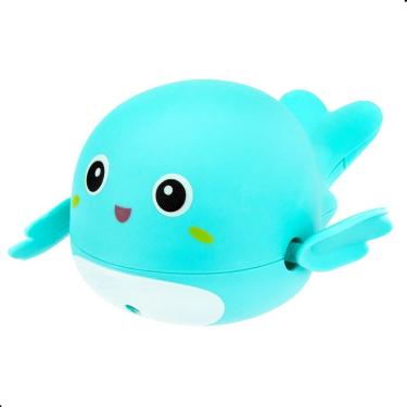 Imagem de Brinquedo Infantil de Banho Baleia Pimpolho Nada ao Dar Corda Verde 19CM