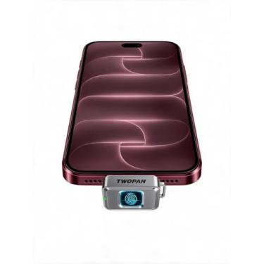 Imagem de TWOPAN Nano SSD 256 GB, armazenamento SSD externo USB C Flash Drive com trava de impressão digital, até 450 MB/s, design para iPhone 17/16/15, MacBook, iPad, Steam Deck, PS5, bastão de selfie, Android