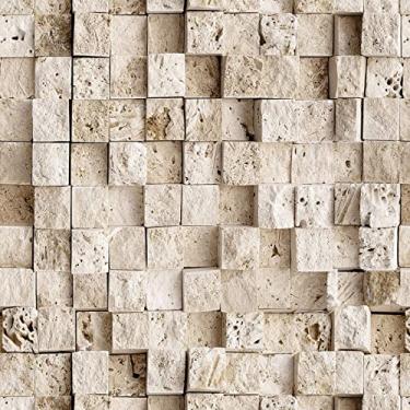 Imagem de Papel de Parede Adesivo Lavável Estilo Pedra Tijolinho 3D 10 Metros