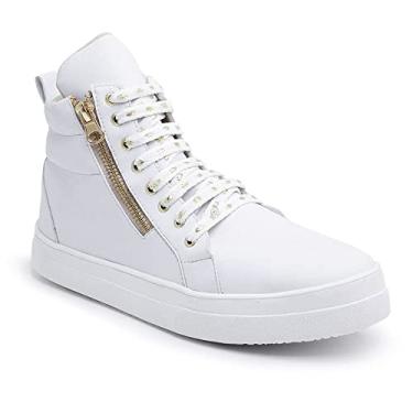 Imagem de Tenis Bota Plataforma para Academia Feminina Cano Longo e Ziper GUGI BW Cor:Branco;Tamanho:40;Gênero:Feminino