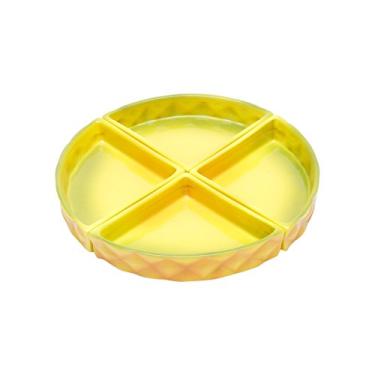 Imagem de Petisqueira Com 4 Divisórias De Cerâmica Pineapple Laranja E Verde 23.1 X 3 Cm Lyor Amarelo, Laranja E Verde Único