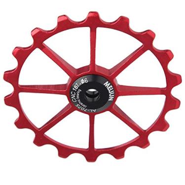 Imagem de Rolo de guia do desviador traseiro, rolo de guia traseiro leve e durável suporta várias mudanças de velocidade para bicicleta de rolo de guia(vermelho)