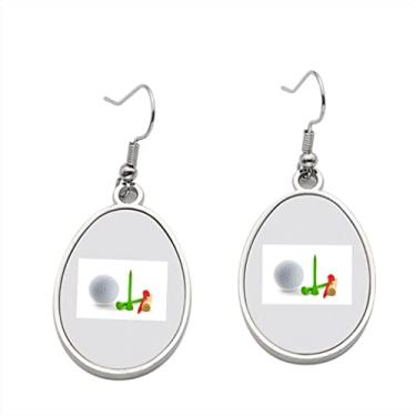 Imagem de Brinco de golfe 1 – Brincos pendentes para meninas – Presente de festa de aniversário dos namorados, Metal, Sem pedras preciosas