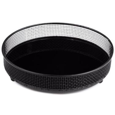 Imagem de Bandeja Preta Em Metal Com Vidro Preto Espelhado