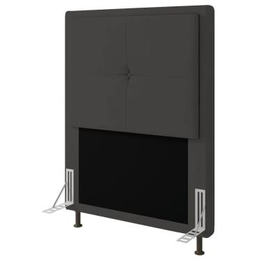 Imagem de Cabeceira Ametista Cama Box Solteiro 90cm Suede Grafite