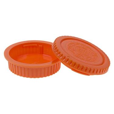 Imagem de Conjunto de tampa de lente traseira e corpo da câmera Fotodiox Designer compatível com todas as câmeras e lentes Canon EOS EF/EF-s - laranja