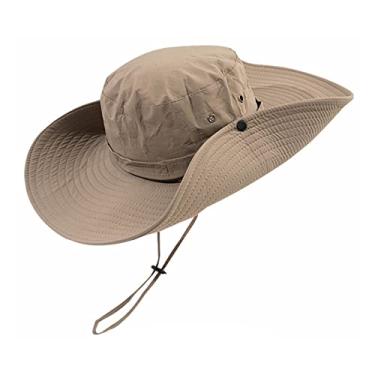 Imagem de Boné de pesca verão respirável malha acampamento caminhada chapéu de sol anti-uv bonés de montanhismo masculino, Caqui, Tamanho �nica
