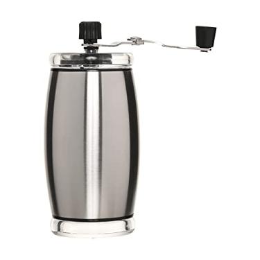 Imagem de Mimo Style Moedor de Café Manual Redondo de Aço Inoxidável 15cm, Totalmente Ajustável Para Definir Aspereza de Moagem Perfeita. Manivela Removível e Mais Silencioso. Capacidade de 35g de Café