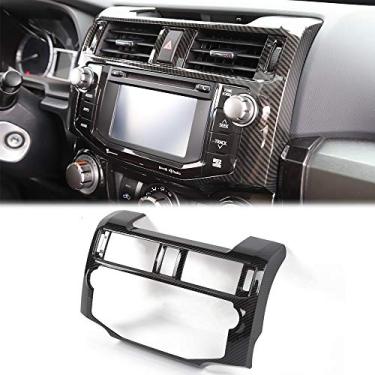 Imagem de Voodonala para acabamento de moldura de navegação de console central 4runner para Toyota 4runner SUV 2010-2019 (grão de fibra de carbono)