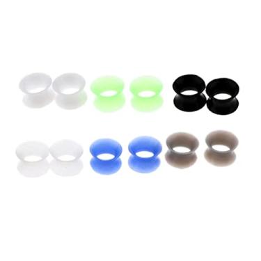 Imagem de Newmind 12 peças de alargadores de orelha de silicone de pele fina alargadores macios túnel 8 mm - 20 mm - 14 mm, Silicone