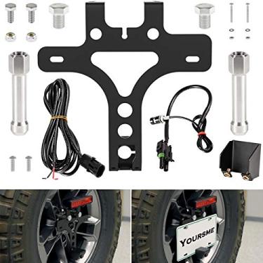 Imagem de Kit de realocação de placa de licença para Jeep Wrangler JL JLU 2018-2021, suporte de realocador de placa de carro com iluminação de placa de LED e conectores