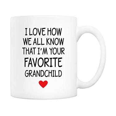Imagem de 5Aup Caneca Dia dos Pais Grande Vovô da Granddaughter Grandson, I Love How We All Know That I'm Your Favorite Grandchild Copo de café para avô 325 ml