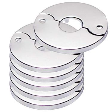 Imagem de Flange dividida para piso e placa de teto, serve para tubo galvanizado IPS de 3/4 polegadas ou tamanho de tubo de cobre de 1 polegada, acabamento cromado (pacote com 6)