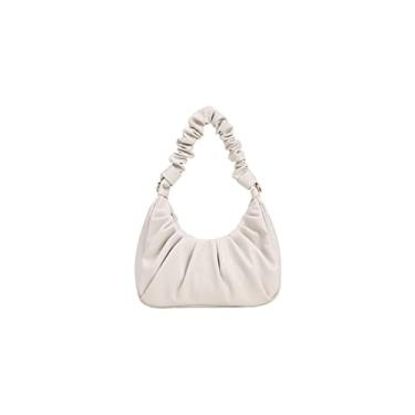 Imagem de JAMBHALA Bolsa Clutch Feminina Bolsa Nuvem Macia Bolsa de Ombro Bolsa Transversal (branco)