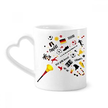 Imagem de Caneca com estampa de cultura da bandeira de futebol da Alemanha caneca de café cerâmica copo de coração de vidro