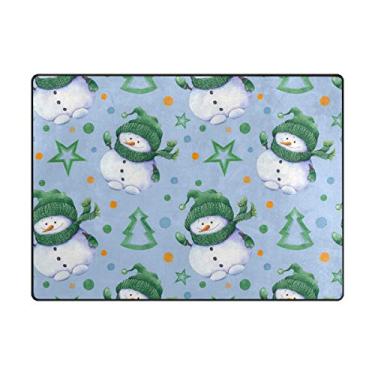 Imagem de My Little Nest Tapete de área pequeno boneco de neve chapéu verde leve antiderrapante tapete macio 1,2 m x 1,7 m, esponja de memória interior decoração externa tapete para sala de jantar quarto escritório cozinha